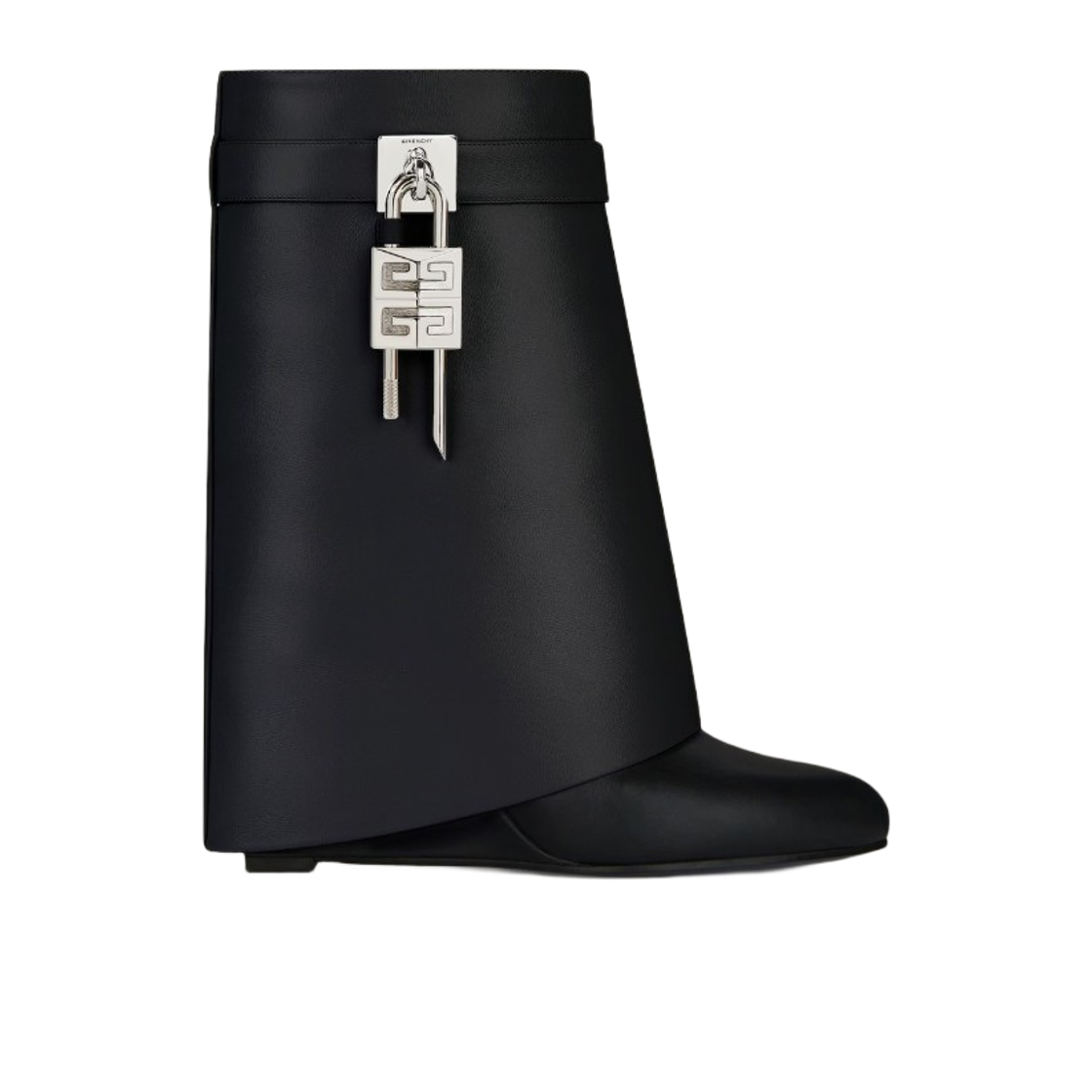 BE602RE147-001 (W) Givenchy Shark Lock Ankle Boots in Leather Black