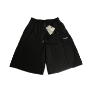Undermycar Mu.38 Anti Fxxking Logo Play Big Cargo Nylon Shorts Black