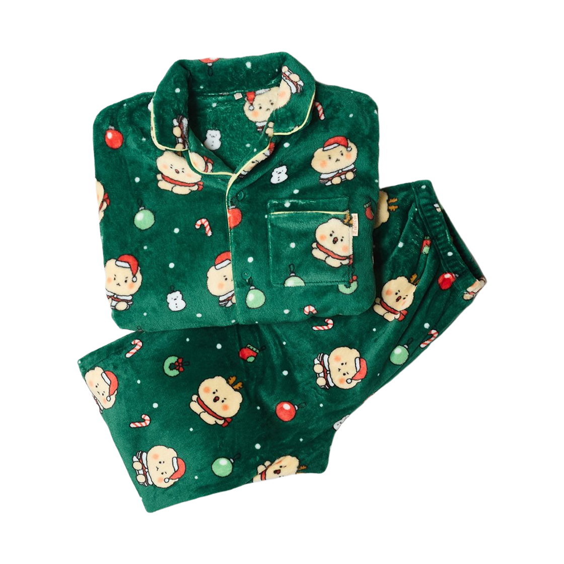 스파오 x 망그러진곰 수면 파자마 세트 그린(Spao x Manggom Sleep Pajama Set Green) - 1