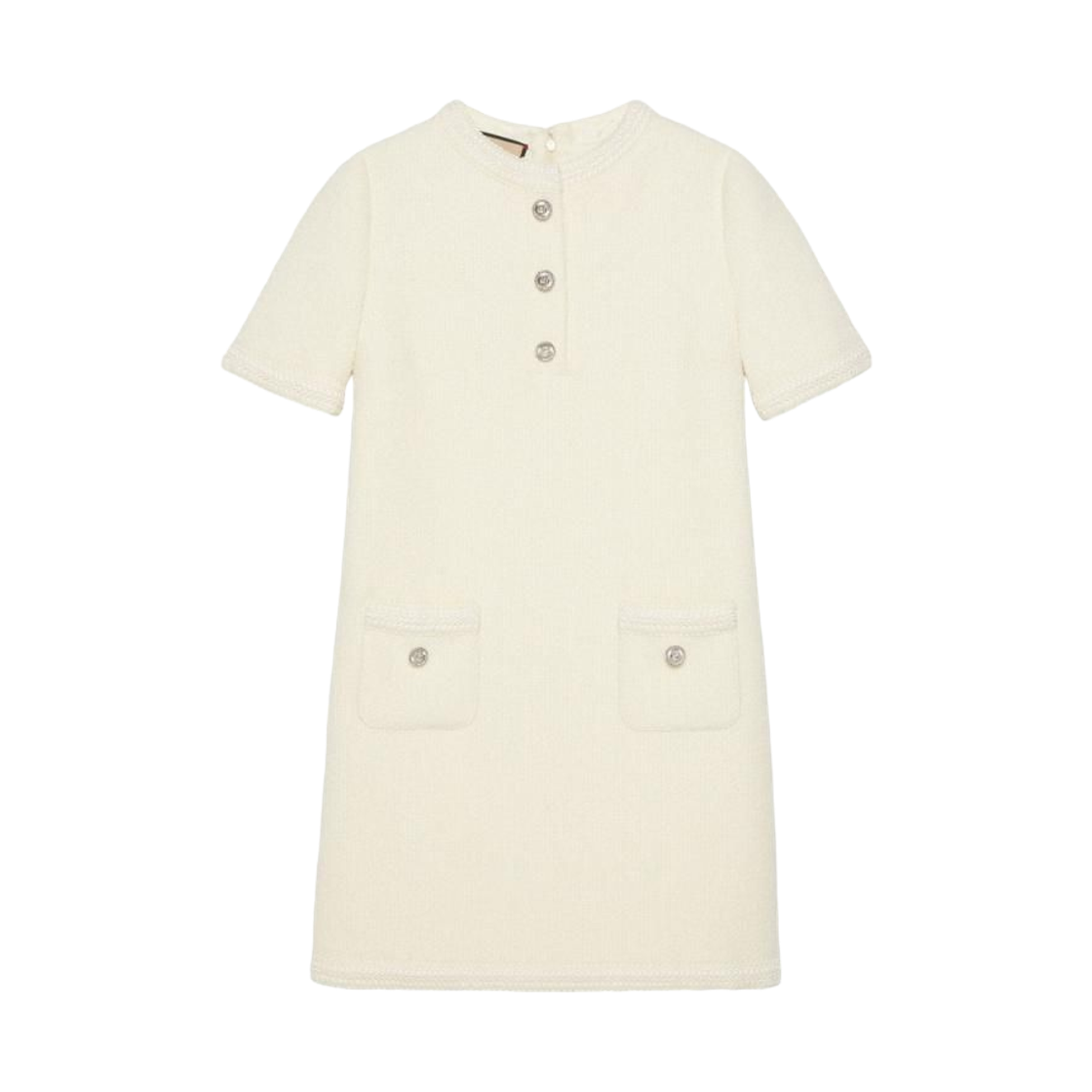 770159-ZAOMU-9200 (W) Gucci Tweed Wool Mini Dress Ivory