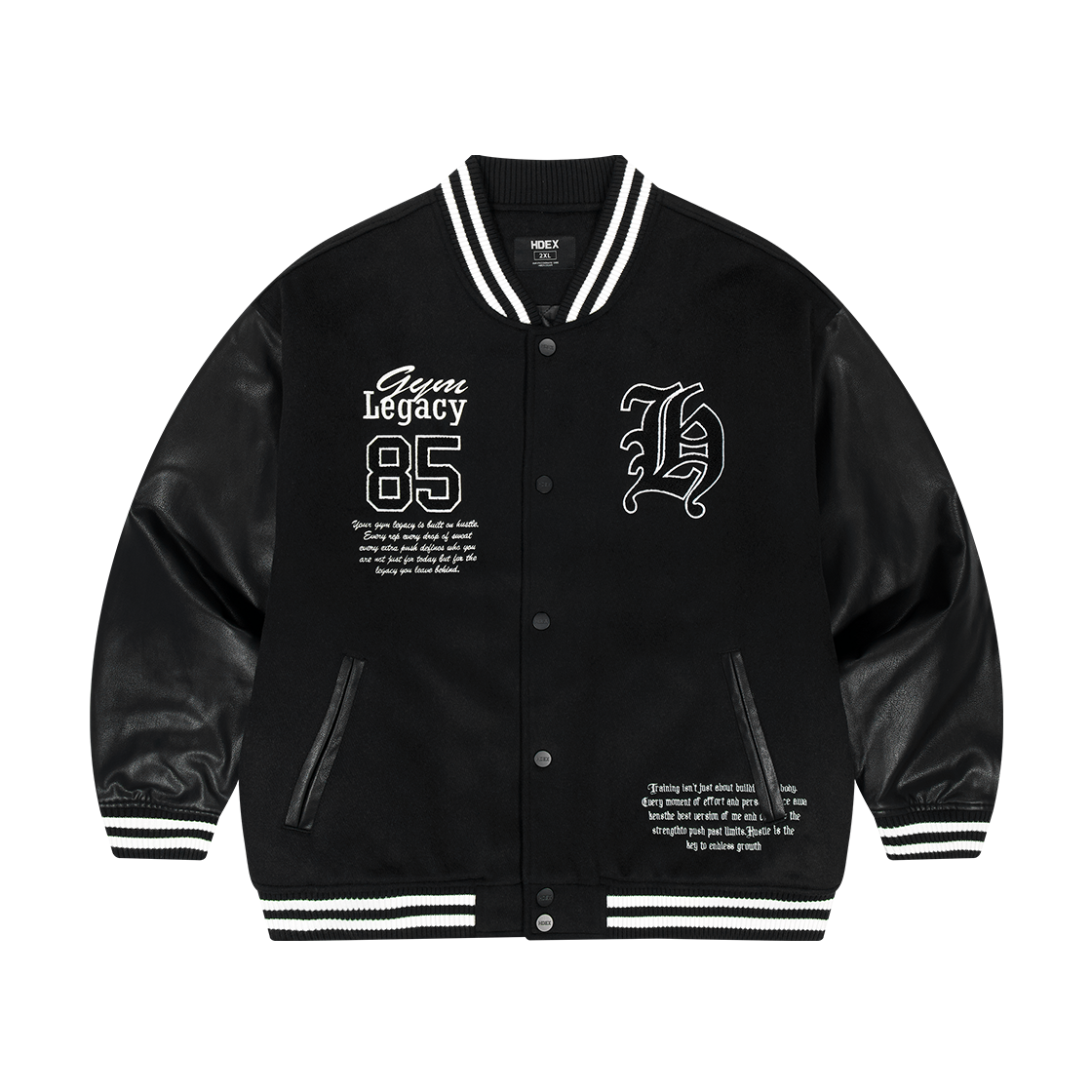 에이치덱스 패디드 바시티 울 자켓 블랙(HDEX Padded Varsity Wool Jacket Black)