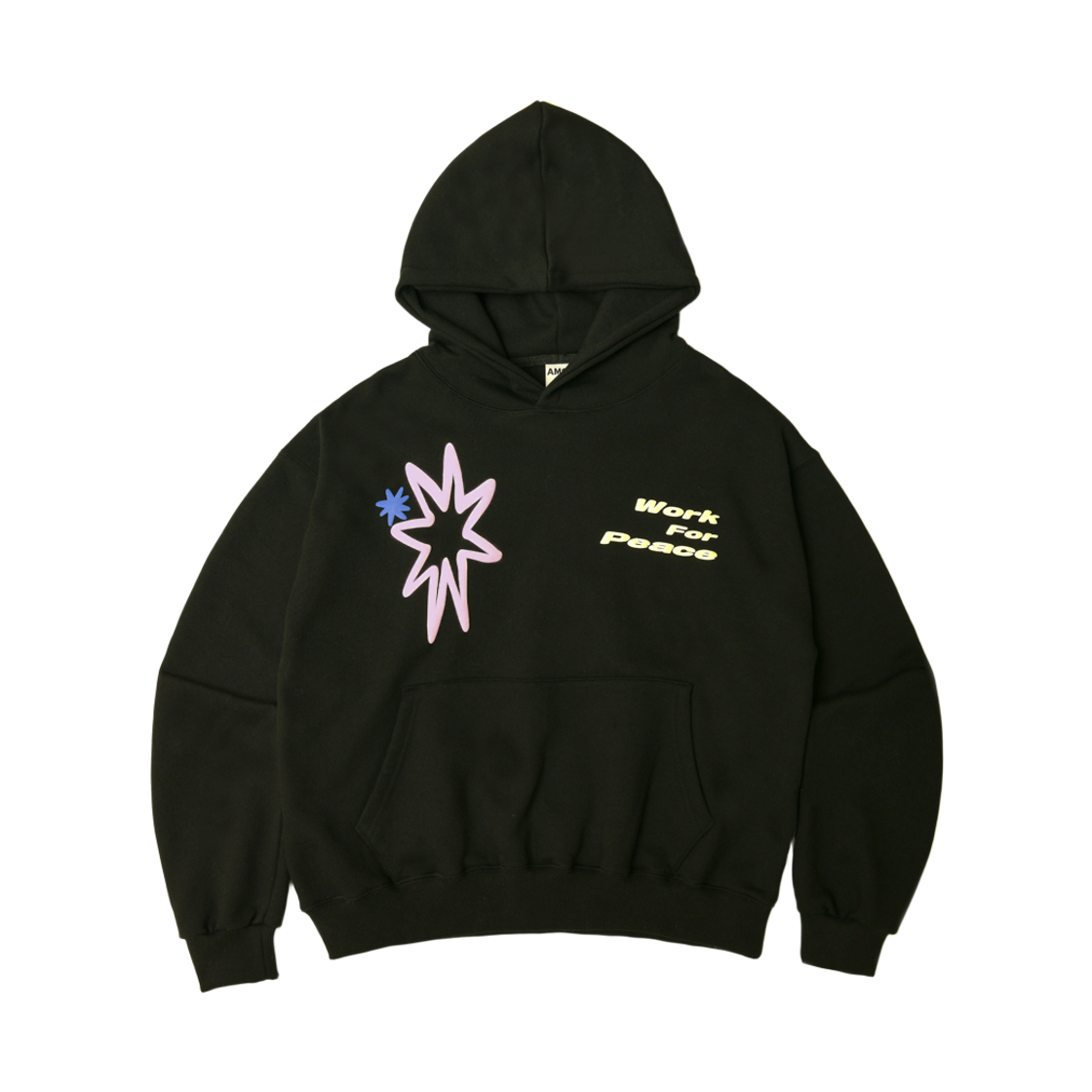 AM25FWHD03BK AMOU Spark Volume Semi Crop Hoodie Black