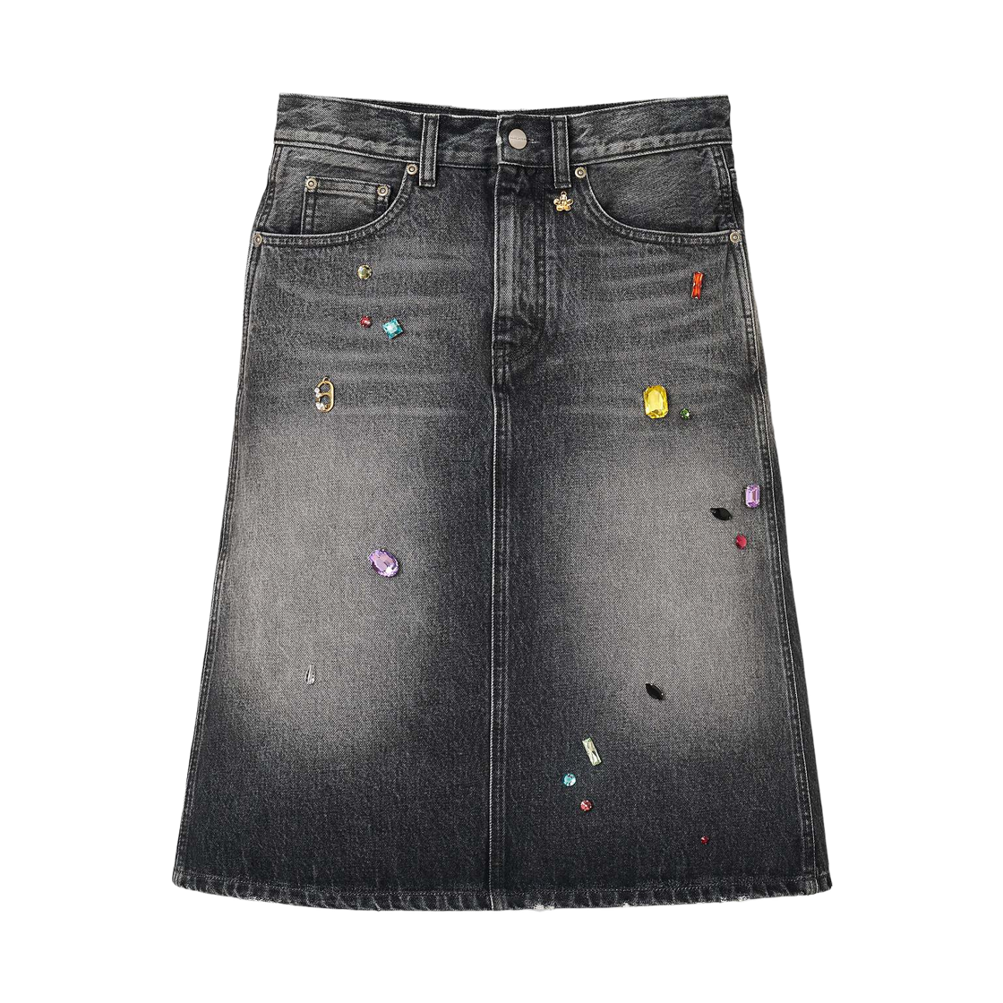 2S5RSK011D02-011 (W) Marc Jacobs Gem A-Line Skirt Black Multi