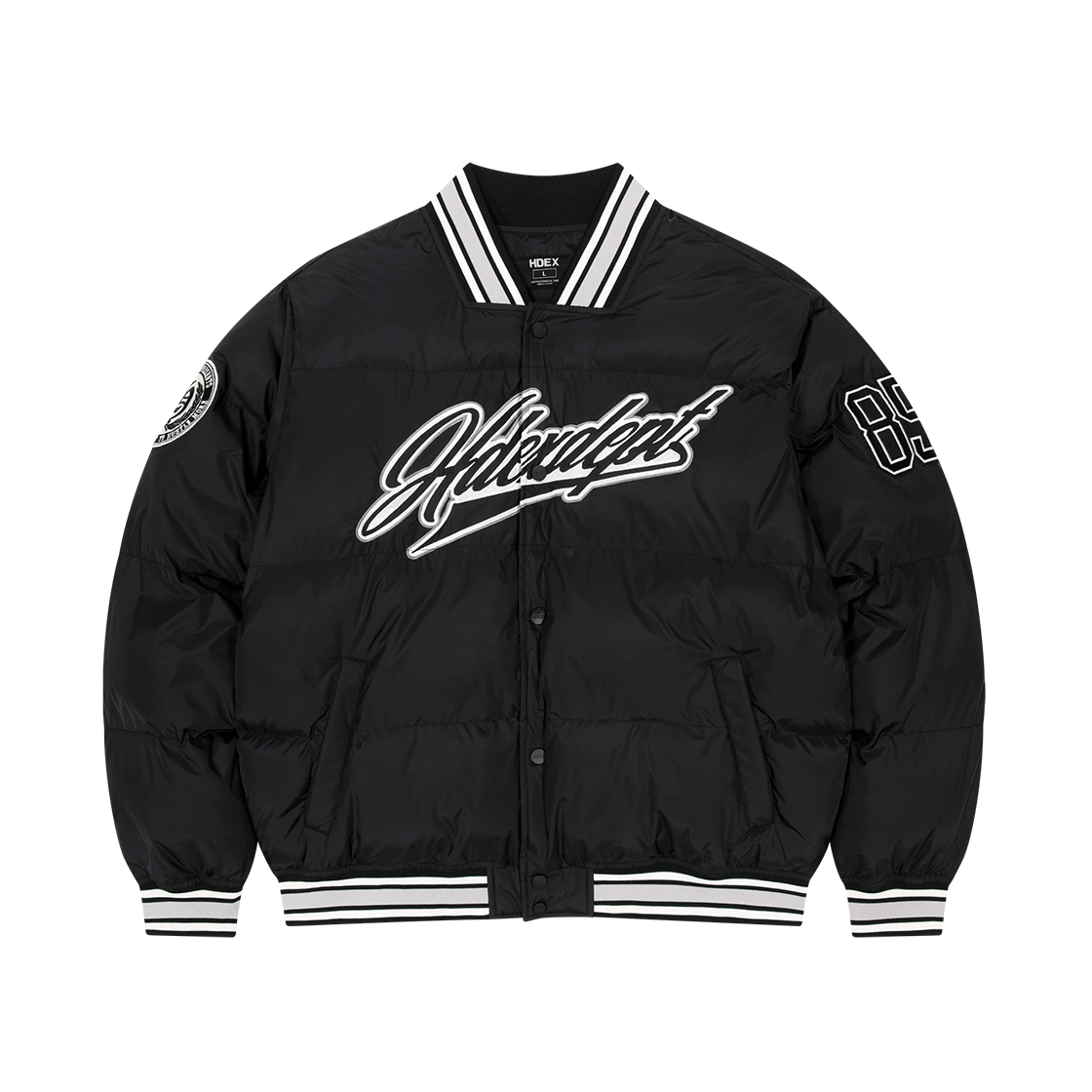 에이치덱스 패디드 베이스볼 푸퍼 자켓 블랙(HDEX Padded Baseball Puffer Jacket Black)