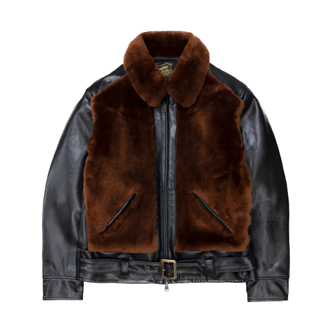 8234BR Houston Japan Mouton Grizzly Jacket Brown 8234