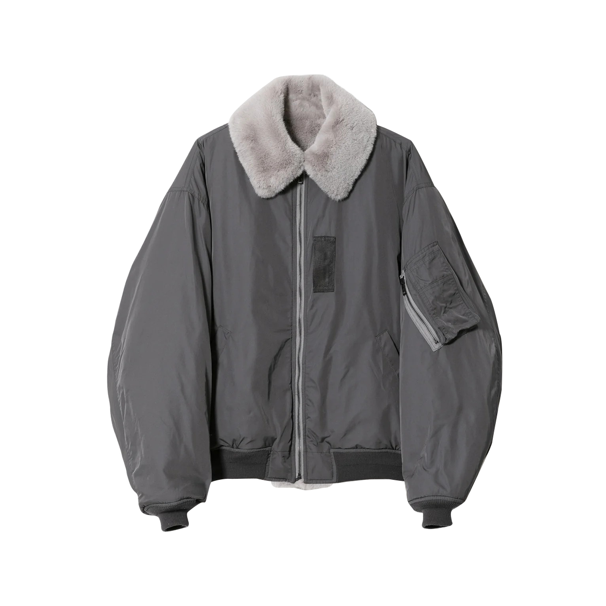 뷰티풀피플 우먼 더블 앤드 퍼x태피터 B-15 블루종 그레이 - 25FW(Beautiful People Women Double End Fur×Taffeta B-15 Blouson Gray - 25FW)