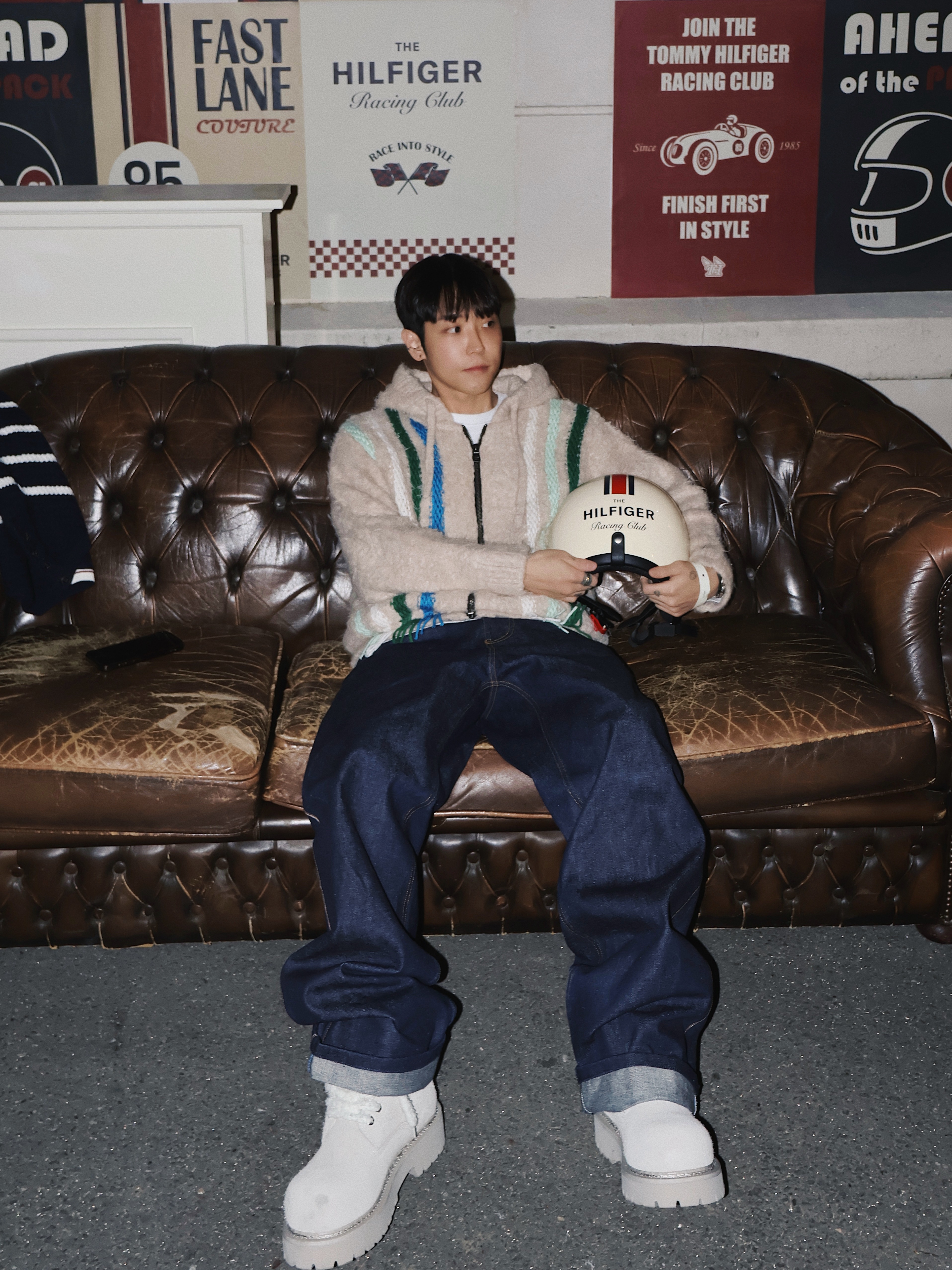 STU Selvedge Denim Pants, LOSTGARDEN x Grailz Route Slate Grey 착용 스타일 - 2