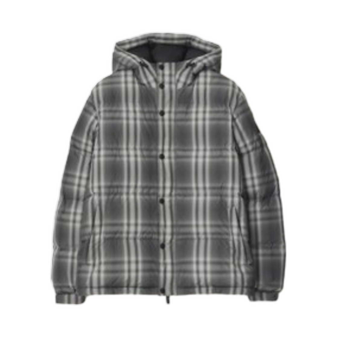 81102261 Burberry Ombre Check Hooded Puffer Jacket Black