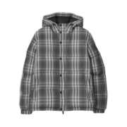 Burberry Ombre Check Hooded Puffer Jacket Black