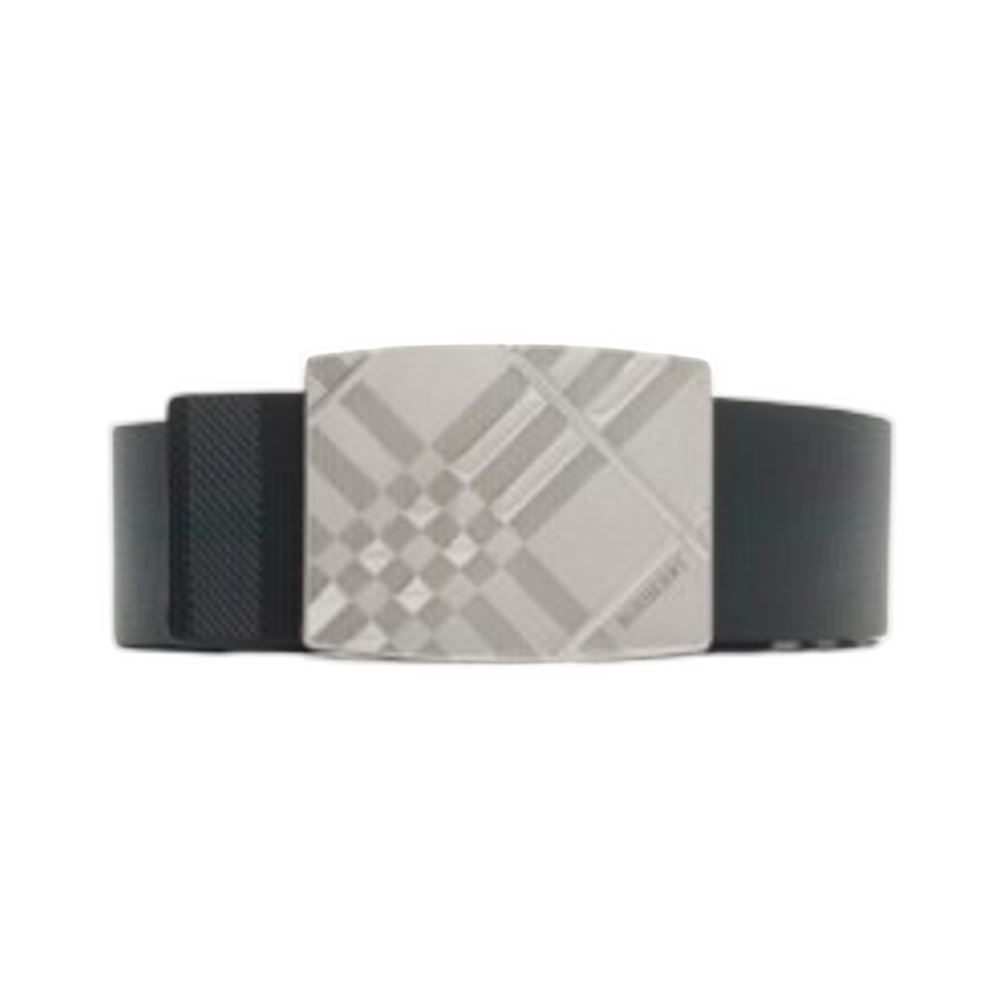 81199991 Burberry Reversible Engraved Check Belt Black Charcoal Grey