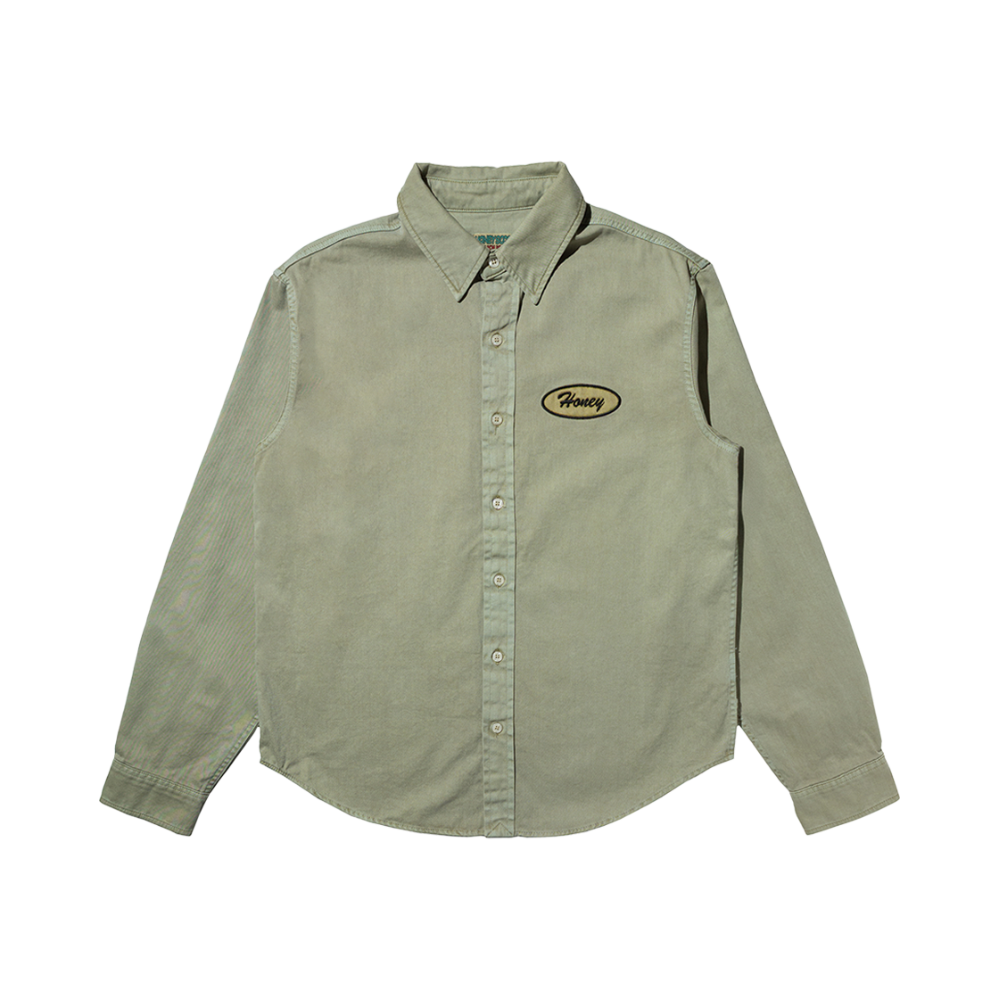 허니스쿱하우스 허니 오발 패치 오버다이드 셔츠 샌드(Honey Scoop House Honey Oval Patch Overdyed Shirt Sand)
