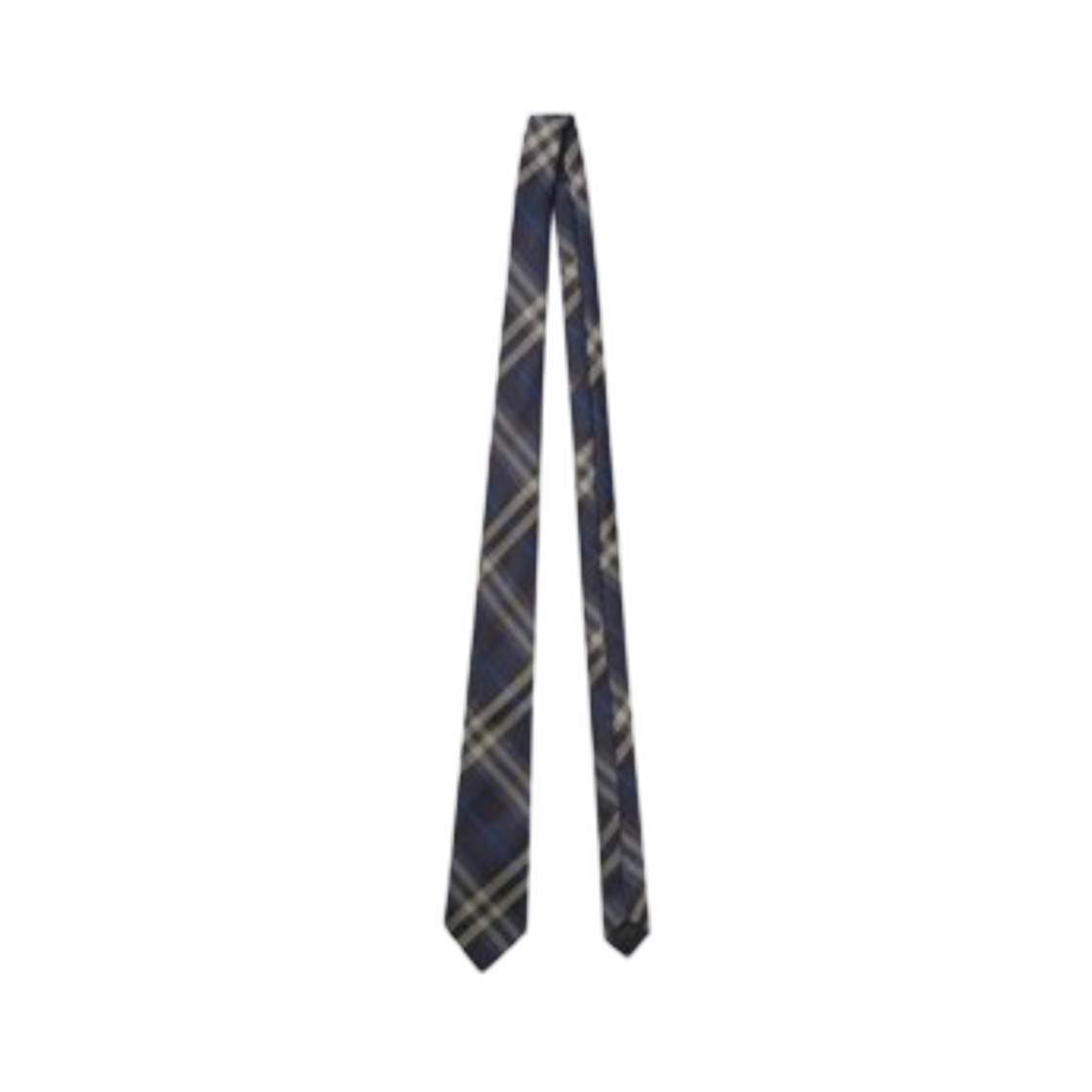 81215921 Burberry Check Silk Tie Pilot Blue