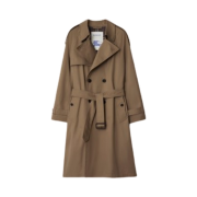 Burberry Long Gabardine Chestwood Trench Coat Clay Brown