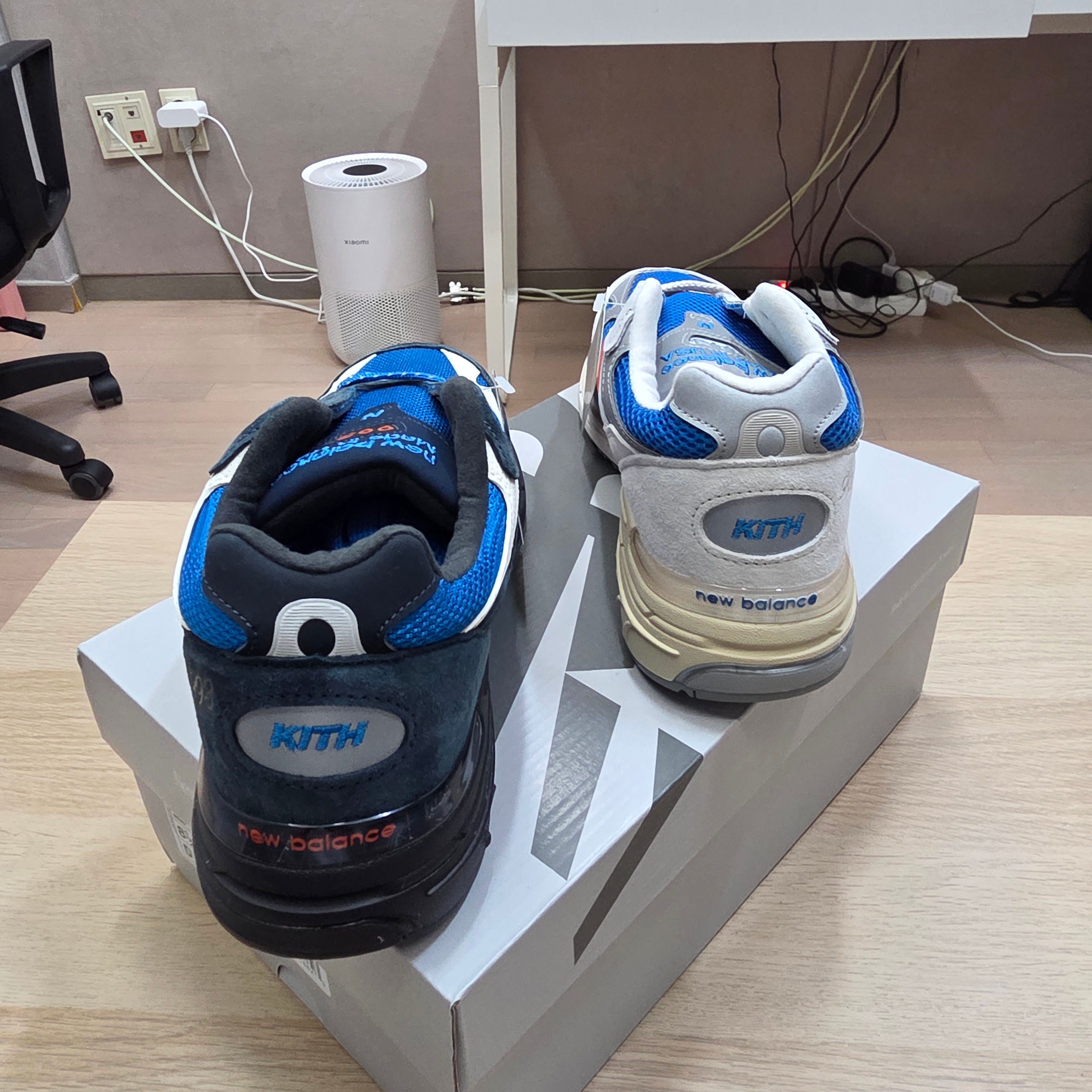 New Balance x Kith x Madison Square Garden 993 Made in USA Navy Princess Blue, New Balance x Kith x Madison Square Garden 993 Made in USA Ancient Scroll Grey Matter 착용 스타일 - 4