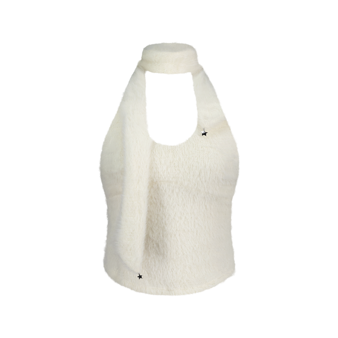 오호스 머플러 니트 홀터 탑 아이보리(OJOS Muffler Knit Halter Top Ivory)