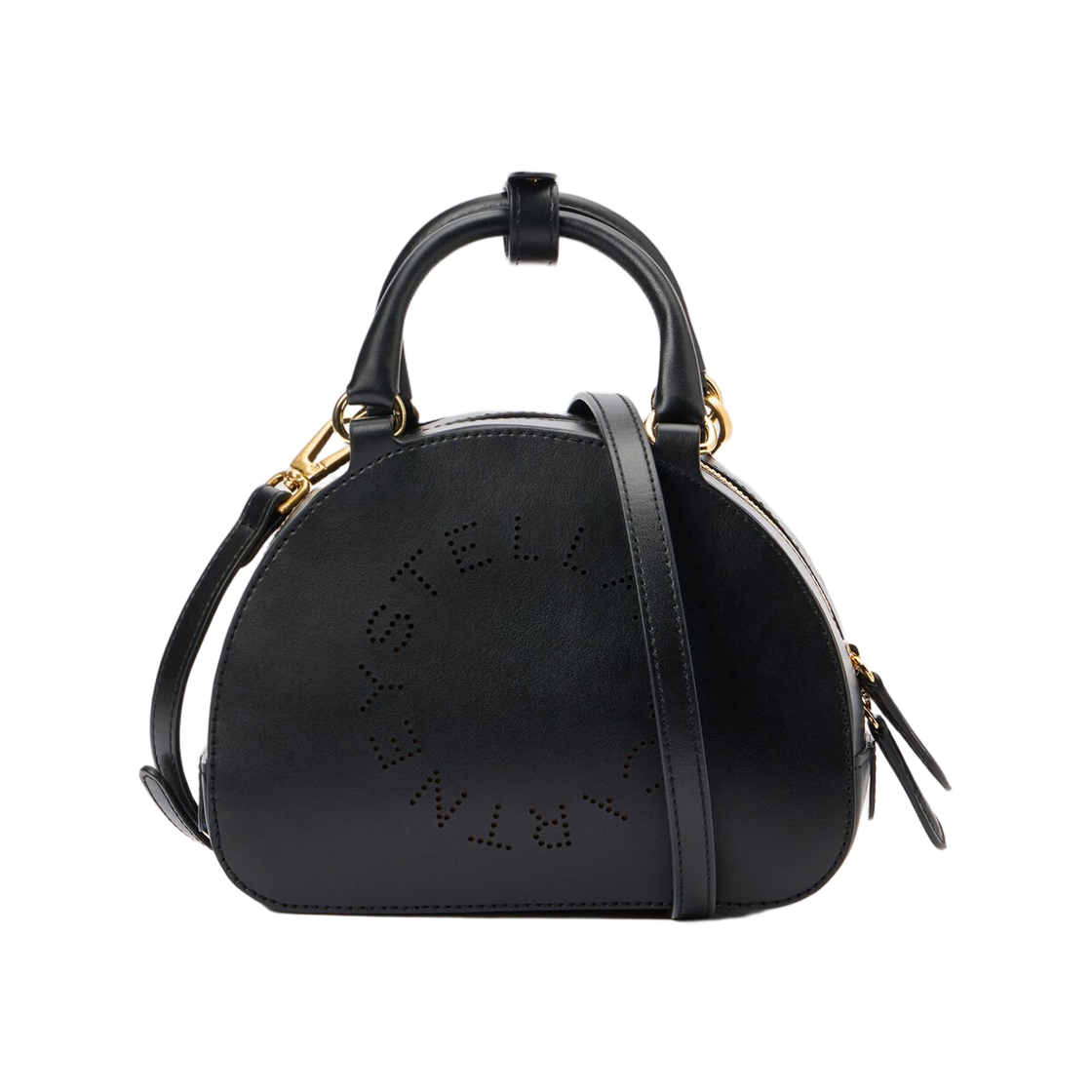 7B0134W85421000 Stella McCartney Logo Top Handle Crossbody Bag Black