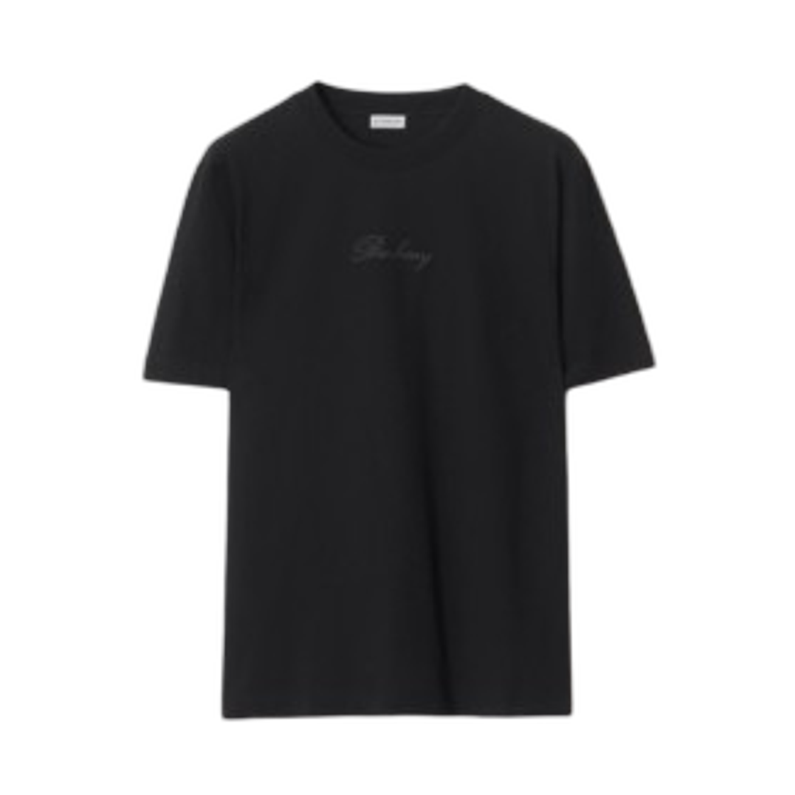 81191831 Burberry Check Cursive Logo Cotton T-shirt Black