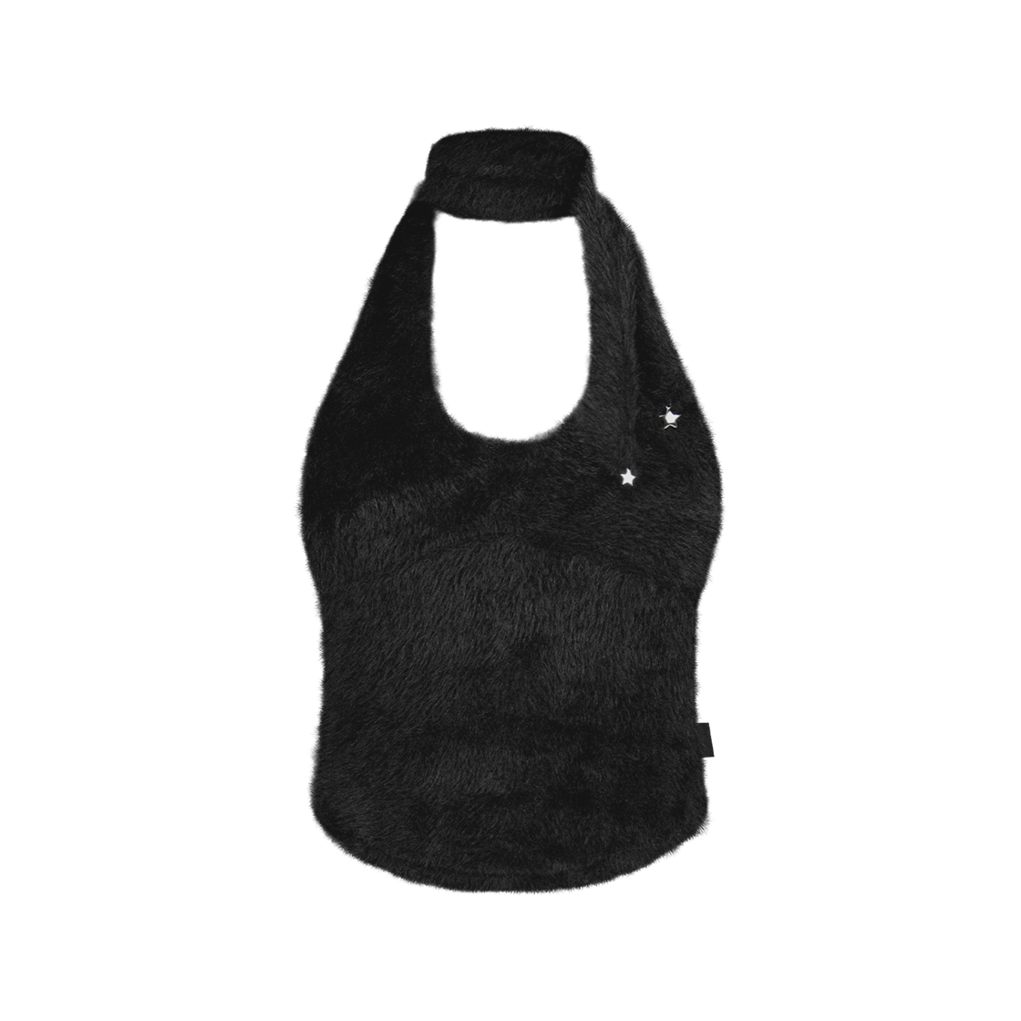 OJ25FWTS005BK OJOS Muffler Knit Halter Top Black