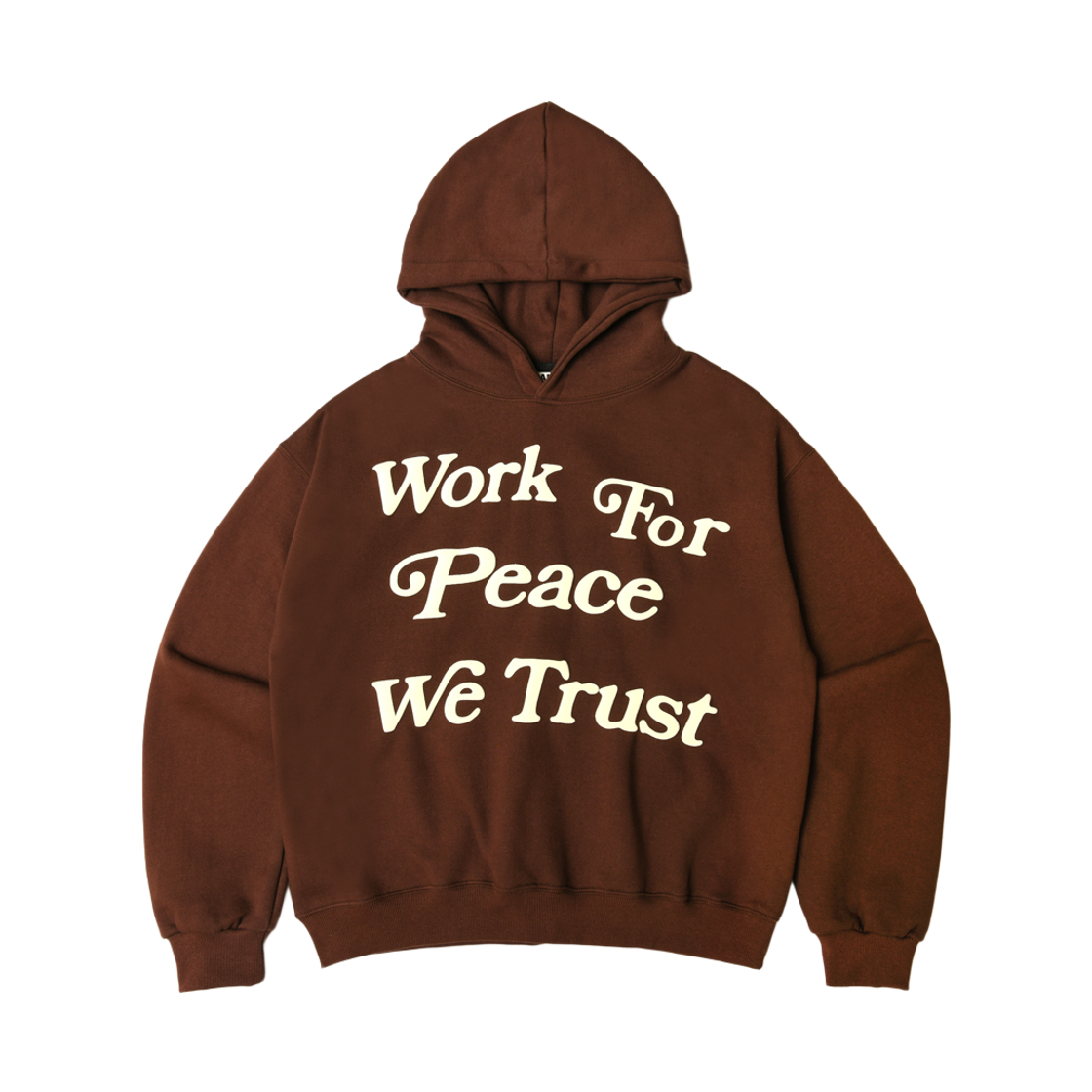 AM25FWHD02BR AMOU Lettering Volume Semi Crop Hoodie Brown
