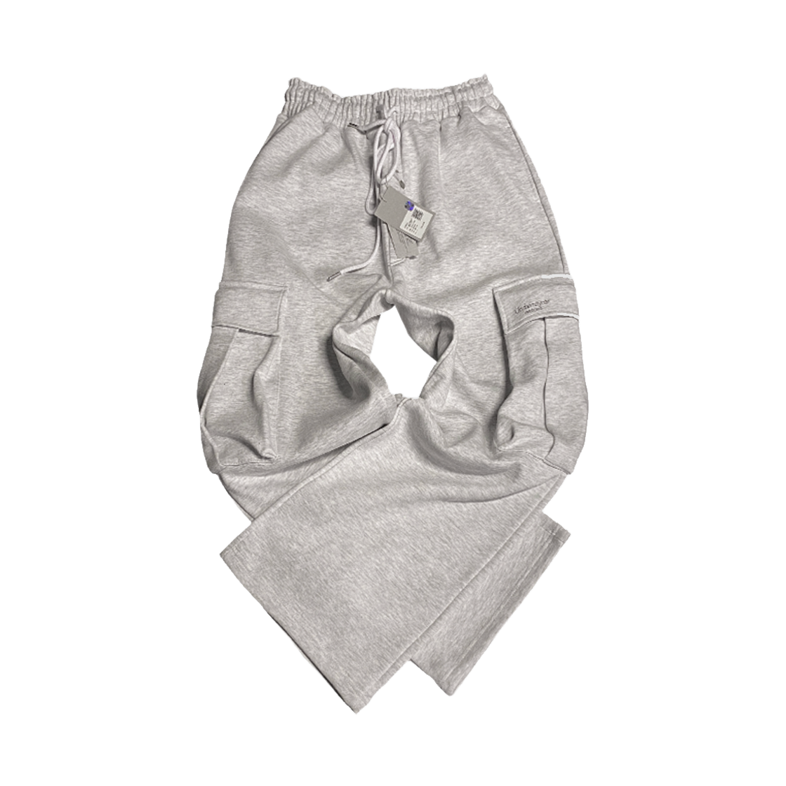 UMCM49LM Undermycar Mu.49 Anti Fxxking Logo Play Oversized Cargo Sweat Pants Light Melange