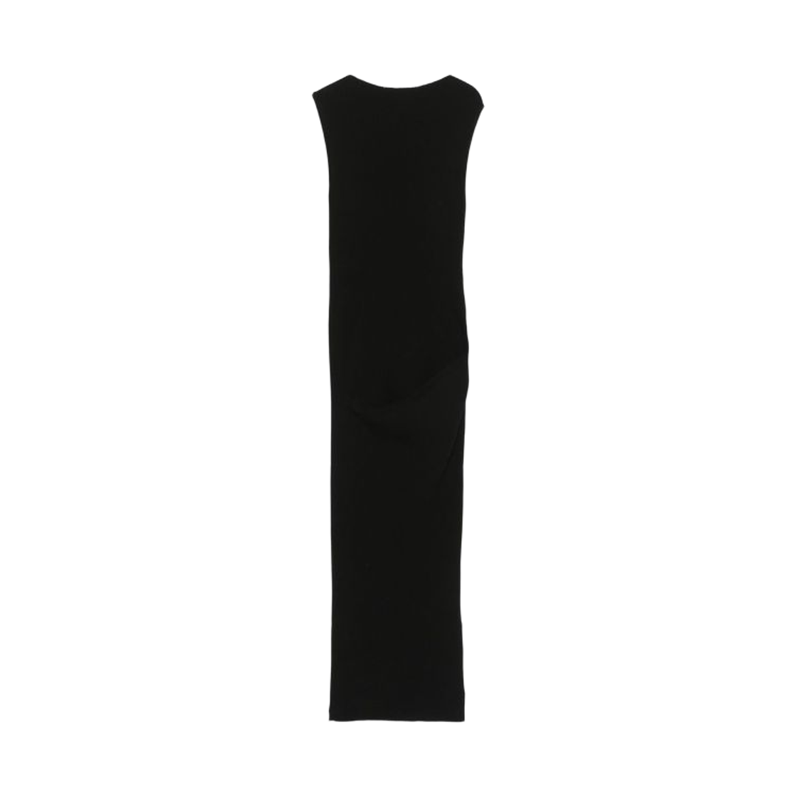 RP01E7638-RIBVI-09 (W) Rick Owens Sleeveless Ribbed Texture Maxi Dress Black
