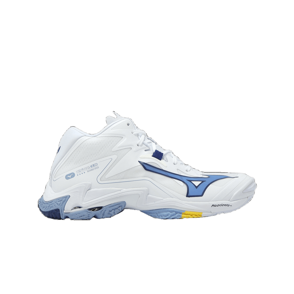 V1GA240597 Mizuno Wave Lightning Z8 Mid White Bellwether Blue