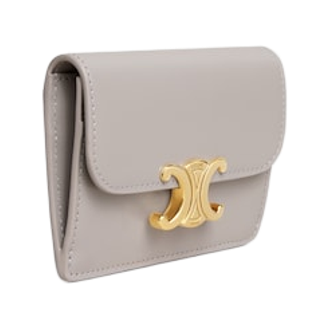 셀린느 카드 홀더 플랩 트리옹프 샤이니 카프스킨 소프트 그레이(Celine Card Holder with Flap Triomphe in Shiny Calfskin Soft Grey) - 2