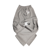 Undermycar Mu.49 Anti Fxxking Logo Play Oversized Cargo Sweat Pants Melange Gray