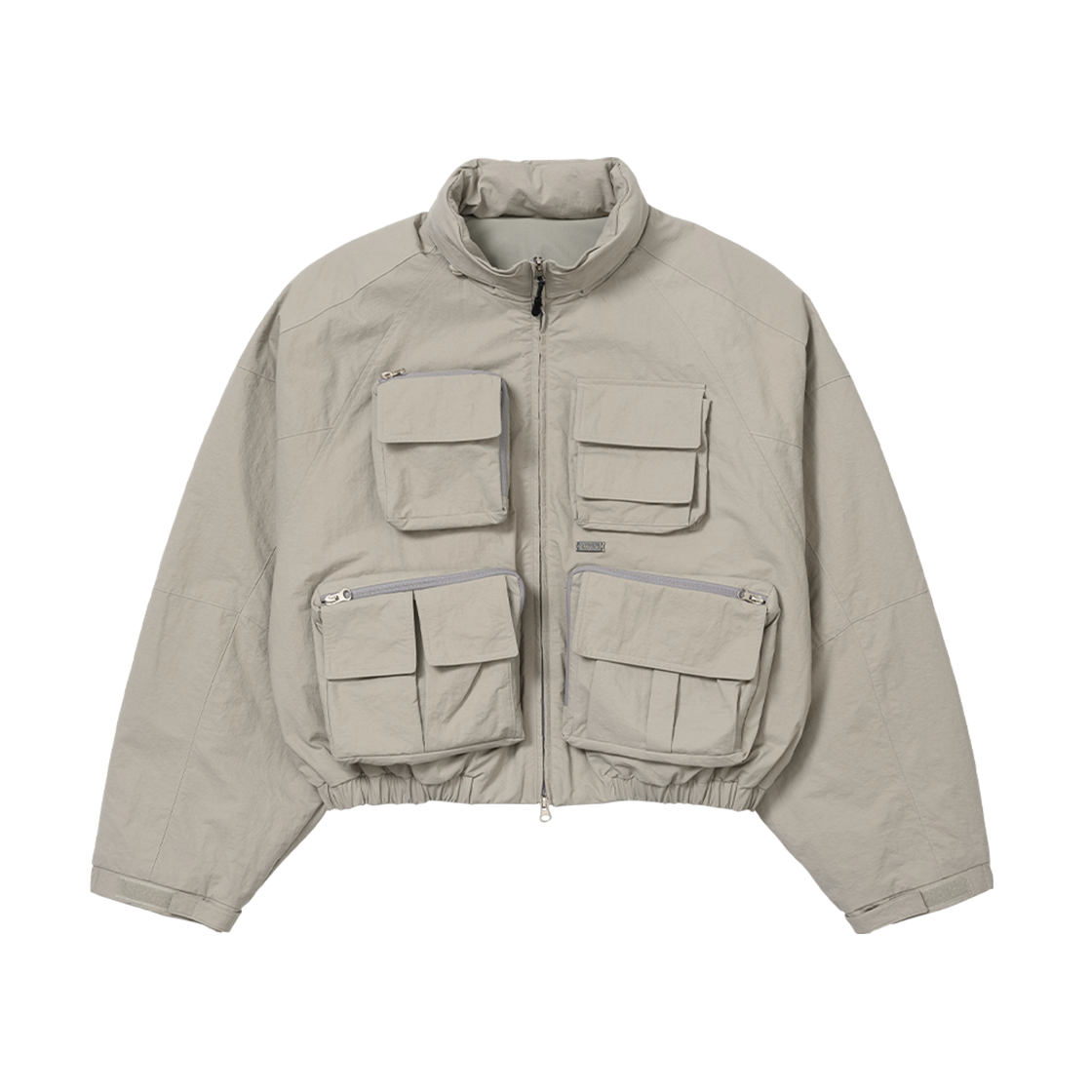 AJ254OT002LG AJOBYAJO Cargo Nylon Short Jacket Light Grey