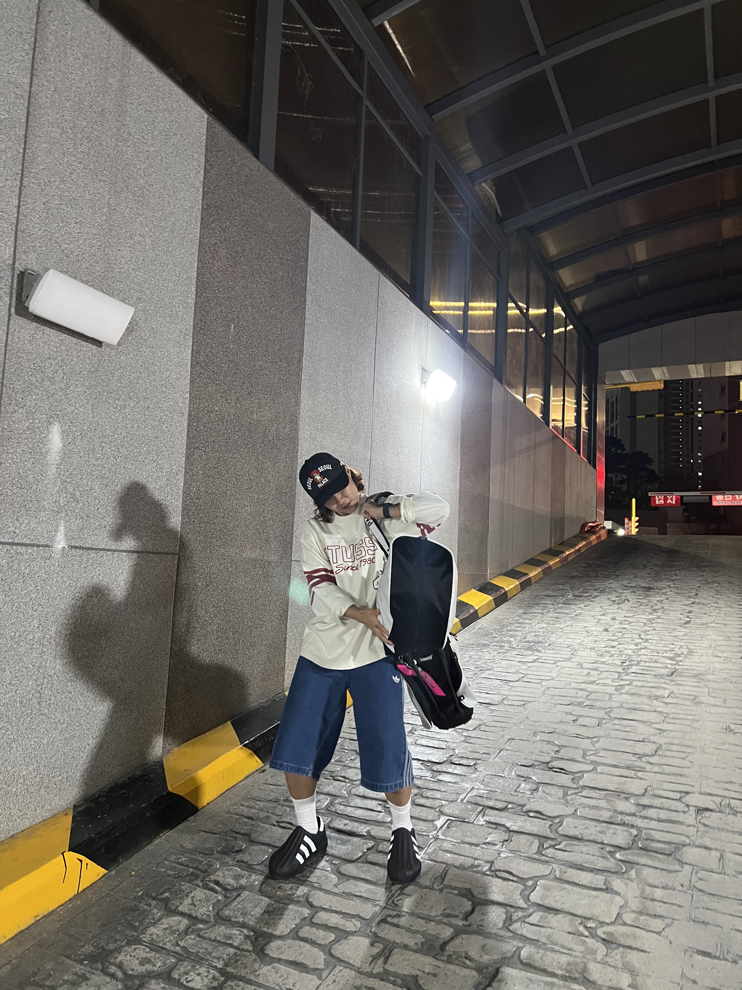 Honda Cutoff Long sleeve White, Palace Seoul 2 Seoul 6-Panel Cap Black - 25SS 착용 스타일 - 4