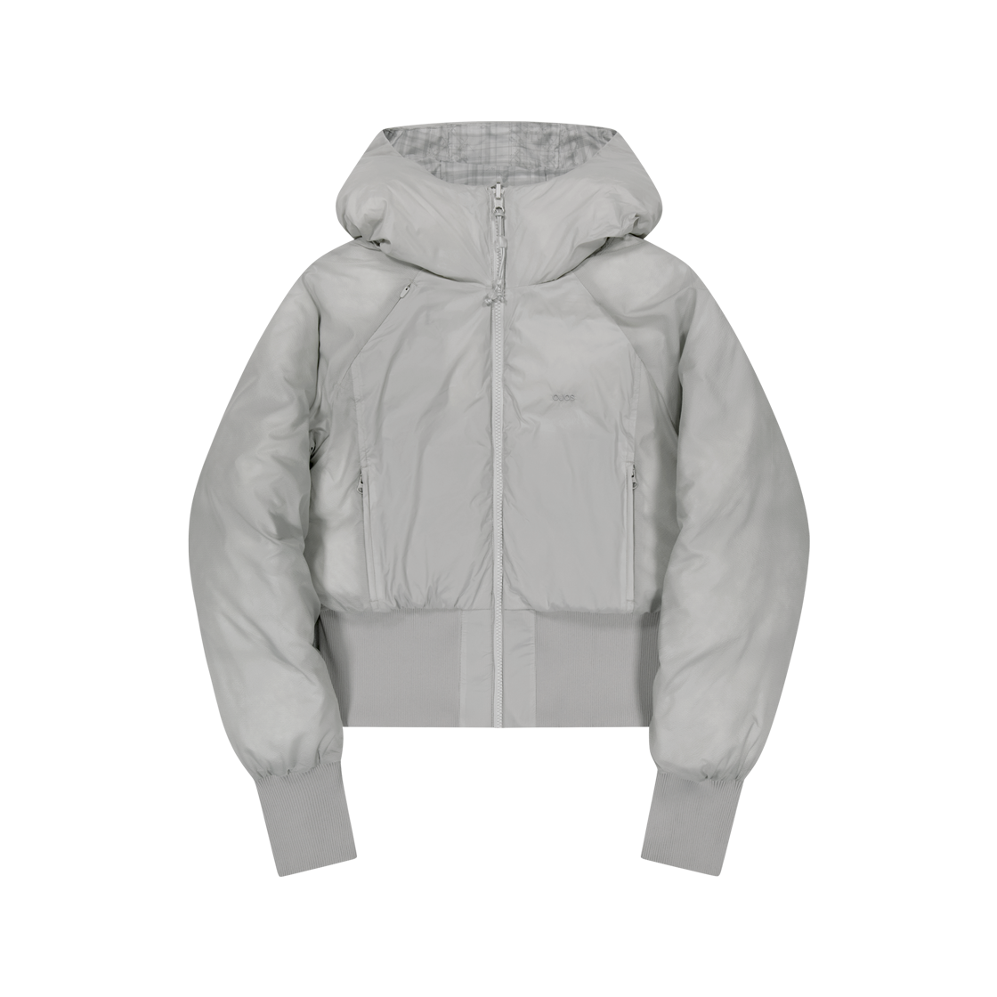 오호스 리버시블 체크 패디드 자켓 그레이(OJOS Reversible Check Padded Jacket Grey)