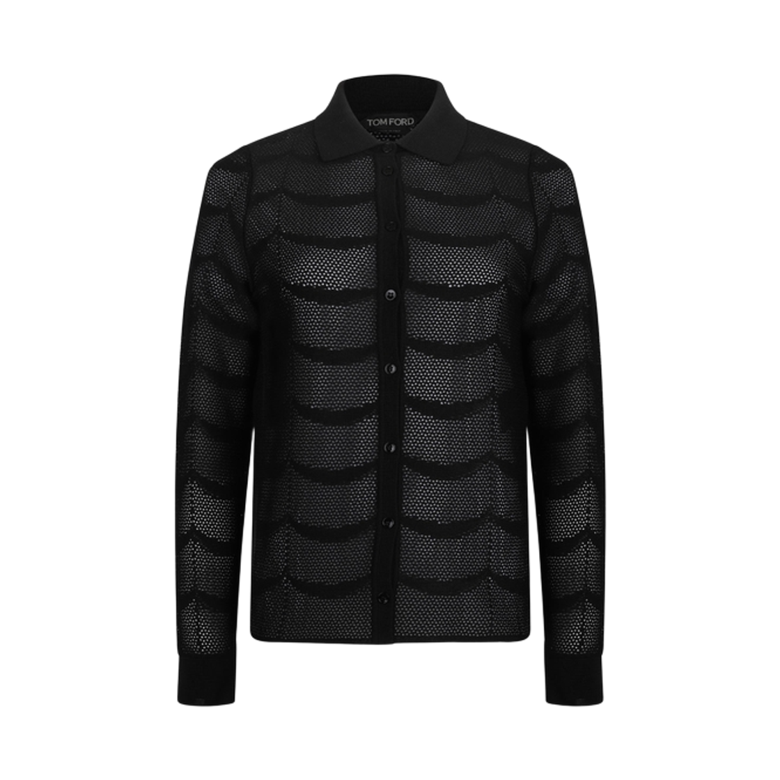 CAK373-YAX844-LB999 (W) Tom Ford Open Work Cotton Silk Chemise Black