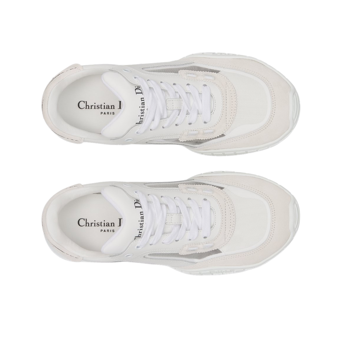 (W) 디올 테크 스니커즈 카프스킨 스웨이드 카프스킨 앤 트랜스패런트 메쉬 화이트 라이트 베이지((W) Dior Tech Sneakers Calfskin With Suede Calfskin And Transparent Mesh White Light Beige) - 2