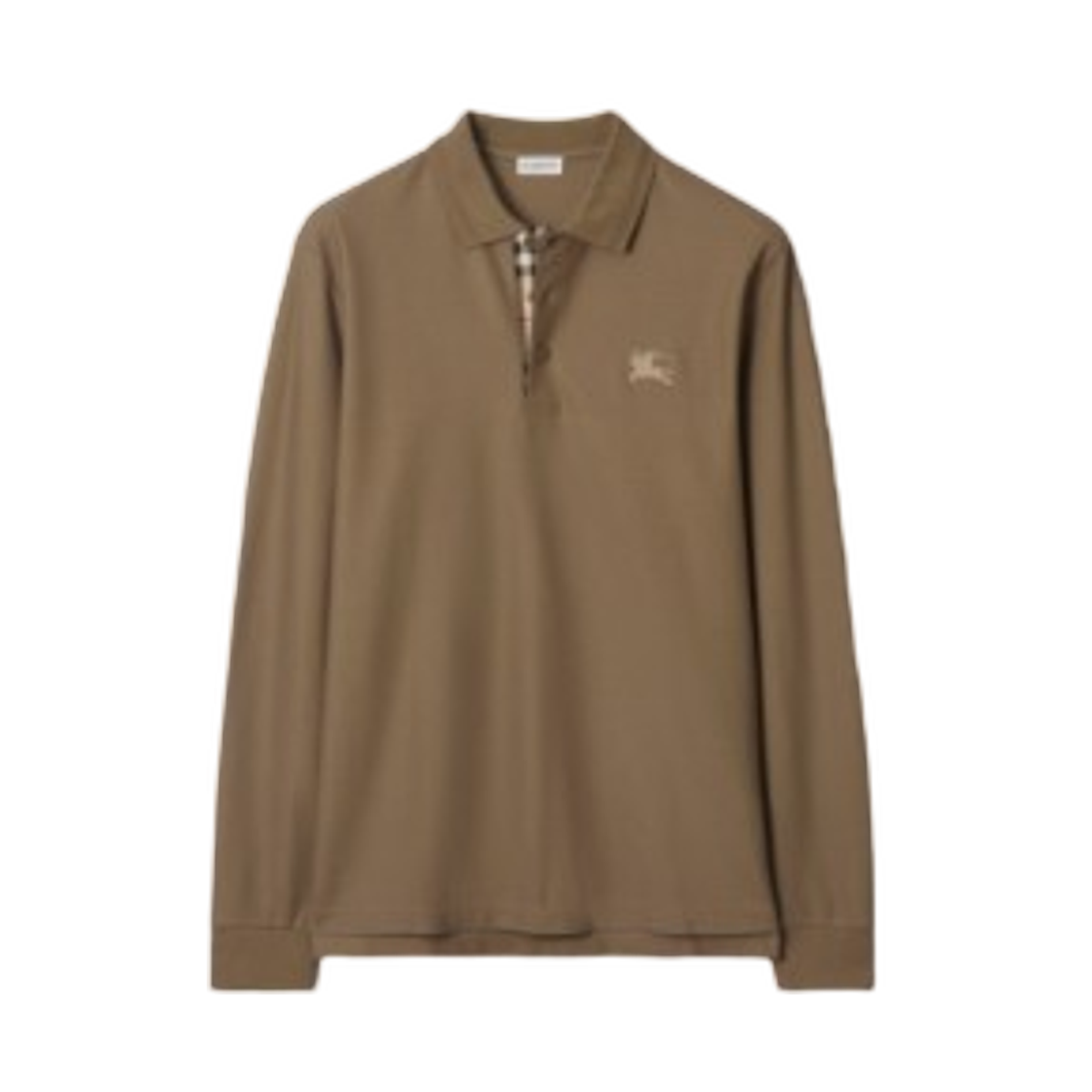 버버리 롱슬리브 코튼 폴로 셔츠 클레이 브라운(Burberry Long Sleeve Cotton Polo Shirt Clay Brown) - 1
