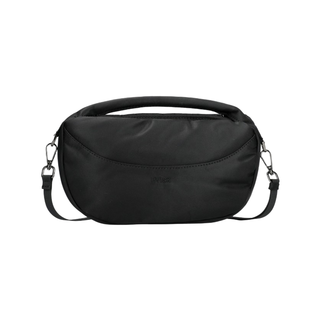 비스크 엠버 매트 트윌 크로스백 블랙 소일(HVISK Ember Matte Twill Cross Bag Black Soil)