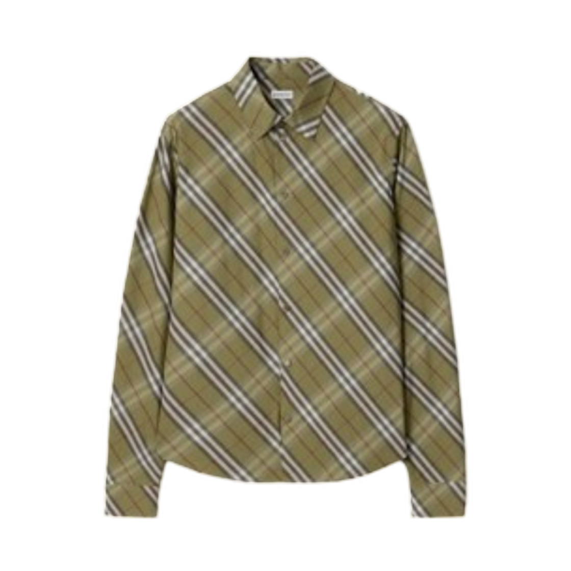 81204261 Burberry Relaxed Fit Check Cotton Shirt Glade Green