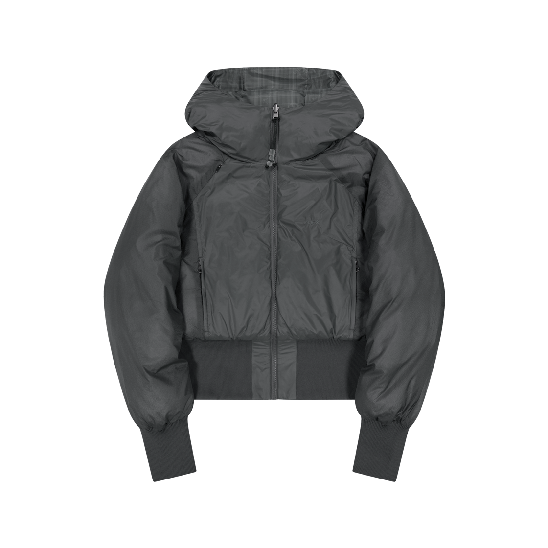 오호스 리버시블 체크 패디드 자켓 챠콜(OJOS Reversible Check Padded Jacket Charcoal)