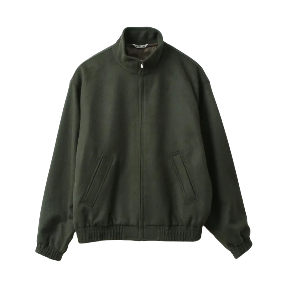 A25AB03BF Auralee Baby Camel Flannel Zip Blouson Dark Olive