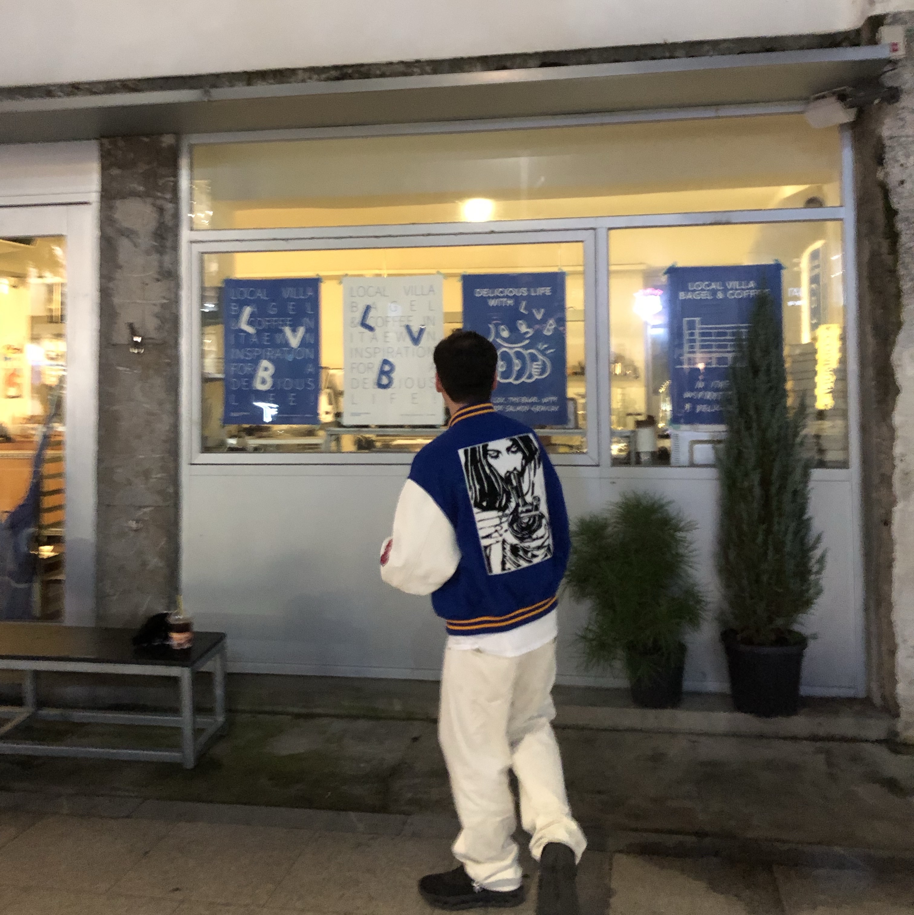 Supreme x Hysteric Glamour Varsity Jacket Blue - 24FW, Loewe x On Running Cloudtilt All Black 착용 스타일