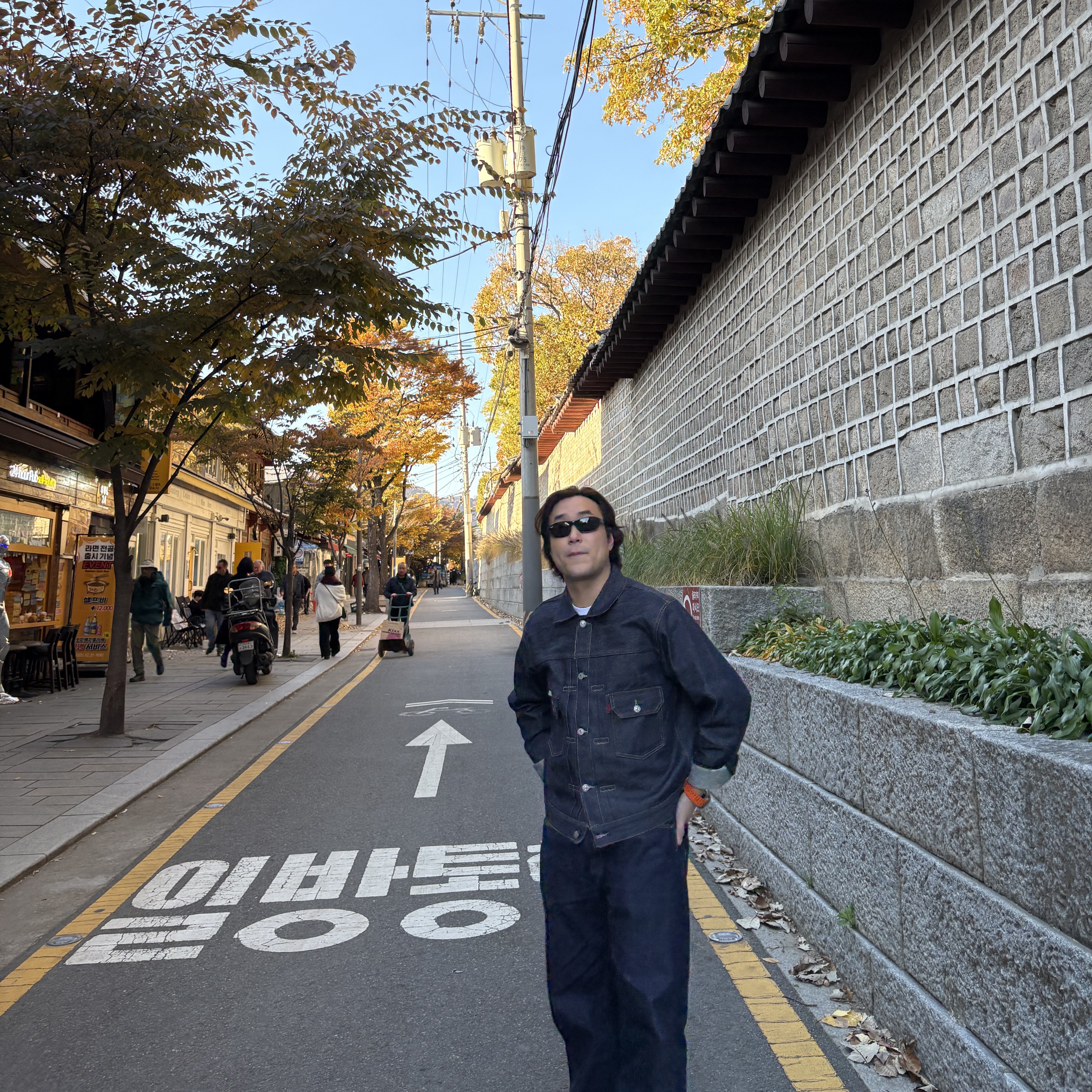 Levi's LVC 1953 TYPE II Jacket Rigid Indigo, Ray-Ban DADDY-O II Polished Black Frame Green Classic G-15 Lenses 착용 스타일 - 1