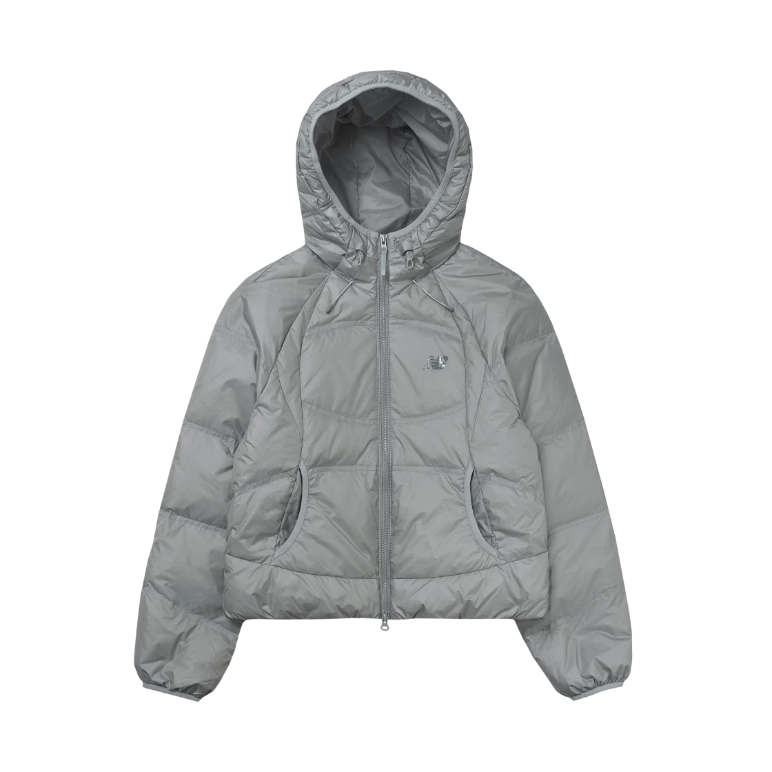 New Balance (W) New Balance Flying Lightweight Hooded Down Jacket Silver · L
