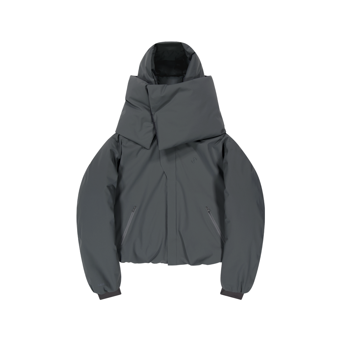 오호스 디테처블 머플러 다운 자켓 챠콜(OJOS Detachable Muffler Down Jacket Charcoal)