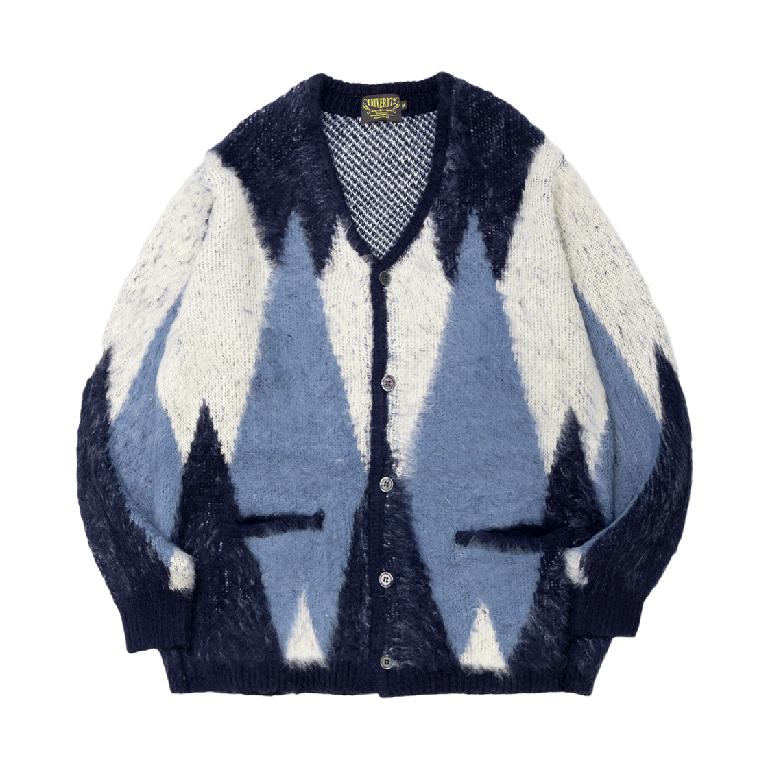 22328NV Houston Japan UNIVERD72 Mohair Touch Cardigan Diamond Navy 22328