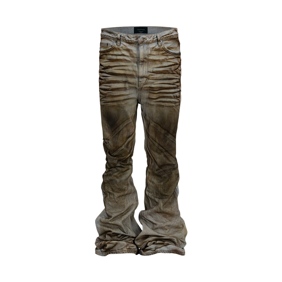 언더마이카 25FW 머드 오일 페인티드 라이트 블루 플레어 진즈 라이트 블루(Undermycar 25FW Mud Oil Painted Light Blue Flare Jeans Light Blue)