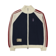 Zara x Champion Color Block Stripe Cardigan Navy Blue