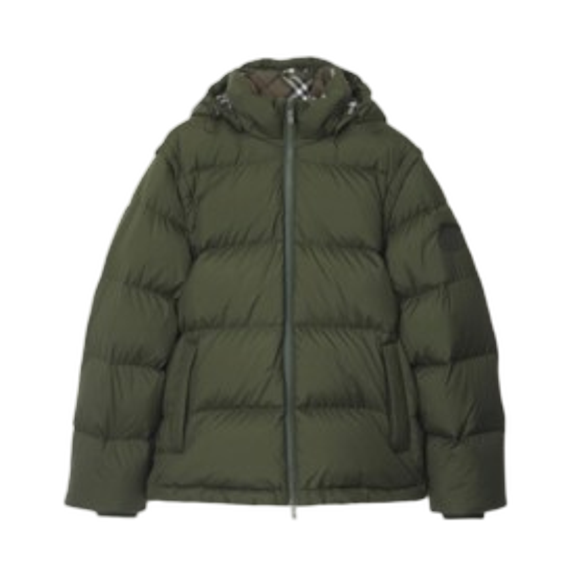 81103621 Burberry Detachable Sleeve Puffer Jacket Shale Green