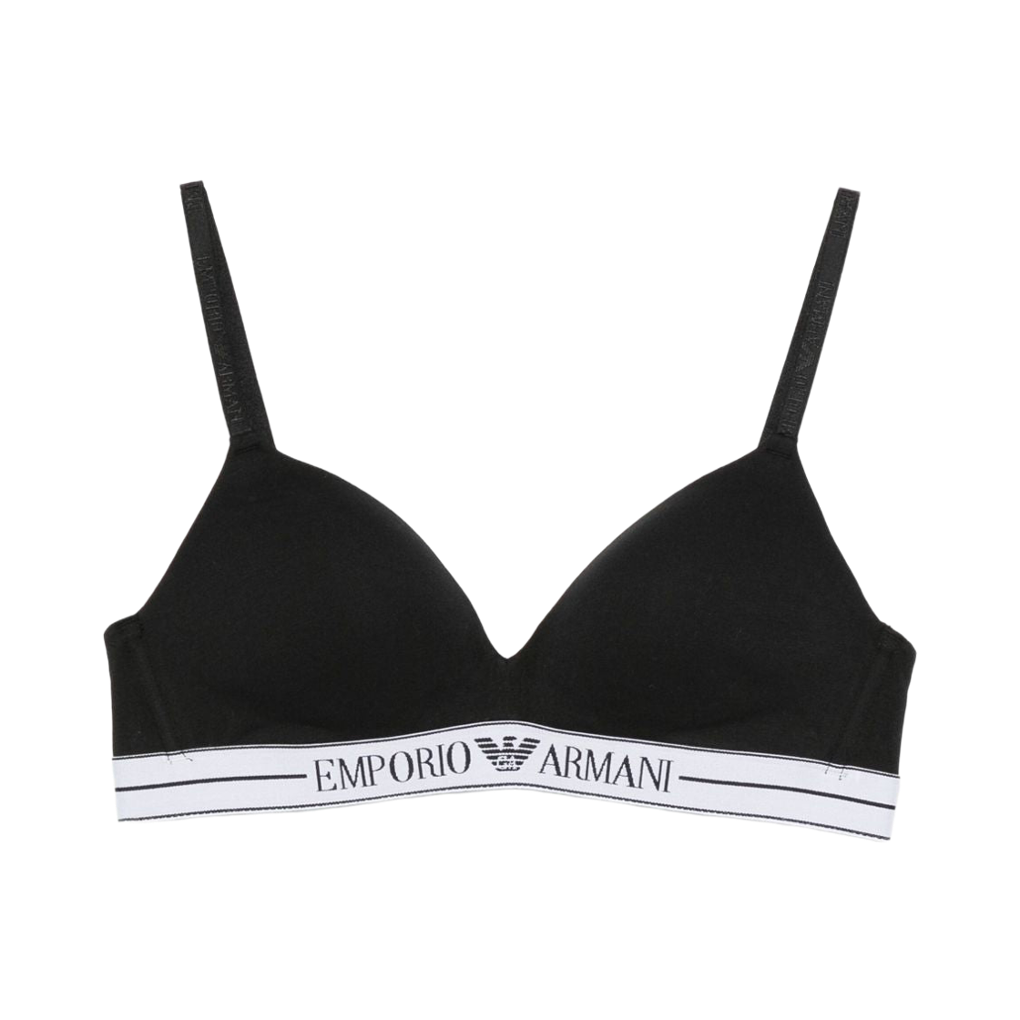 EW000442AF10881UC003 (W) Emporio Armani Organic Cotton Logo Bra Black
