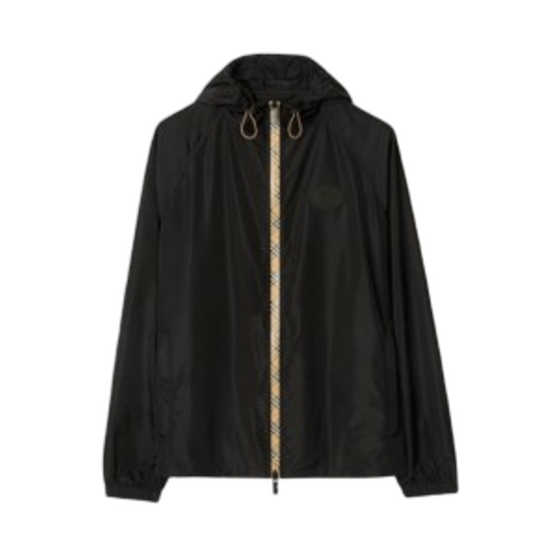 81203691 Burberry Checker Tape Nylon Hooded Jacket Black