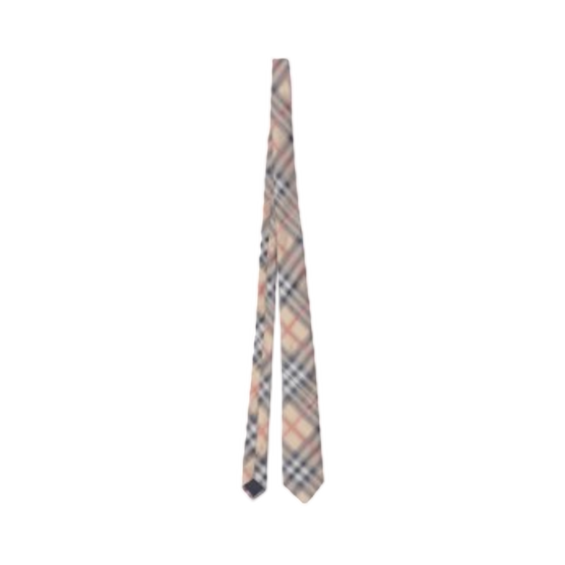 81206661 Burberry Check Silk Tie Sand Beige