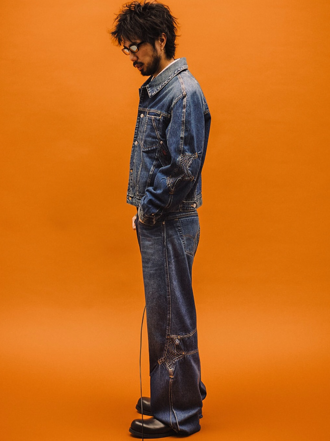 Levi's x Kiko Kostadinov Articulate Jeans Blue, Levi's x Kiko Kostadinov Articulate Jacket Blue 착용 스타일 - 5